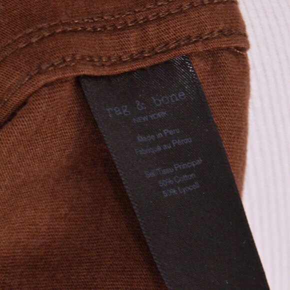 NEW rag & bone Mens Tee Shirt Medium Brown Short Sleeved Cotton Blend $98 - Picture 6 of 6